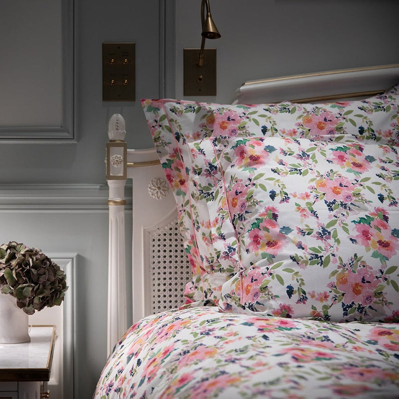 Printed bedding set with flower patterns - Cotton veil
